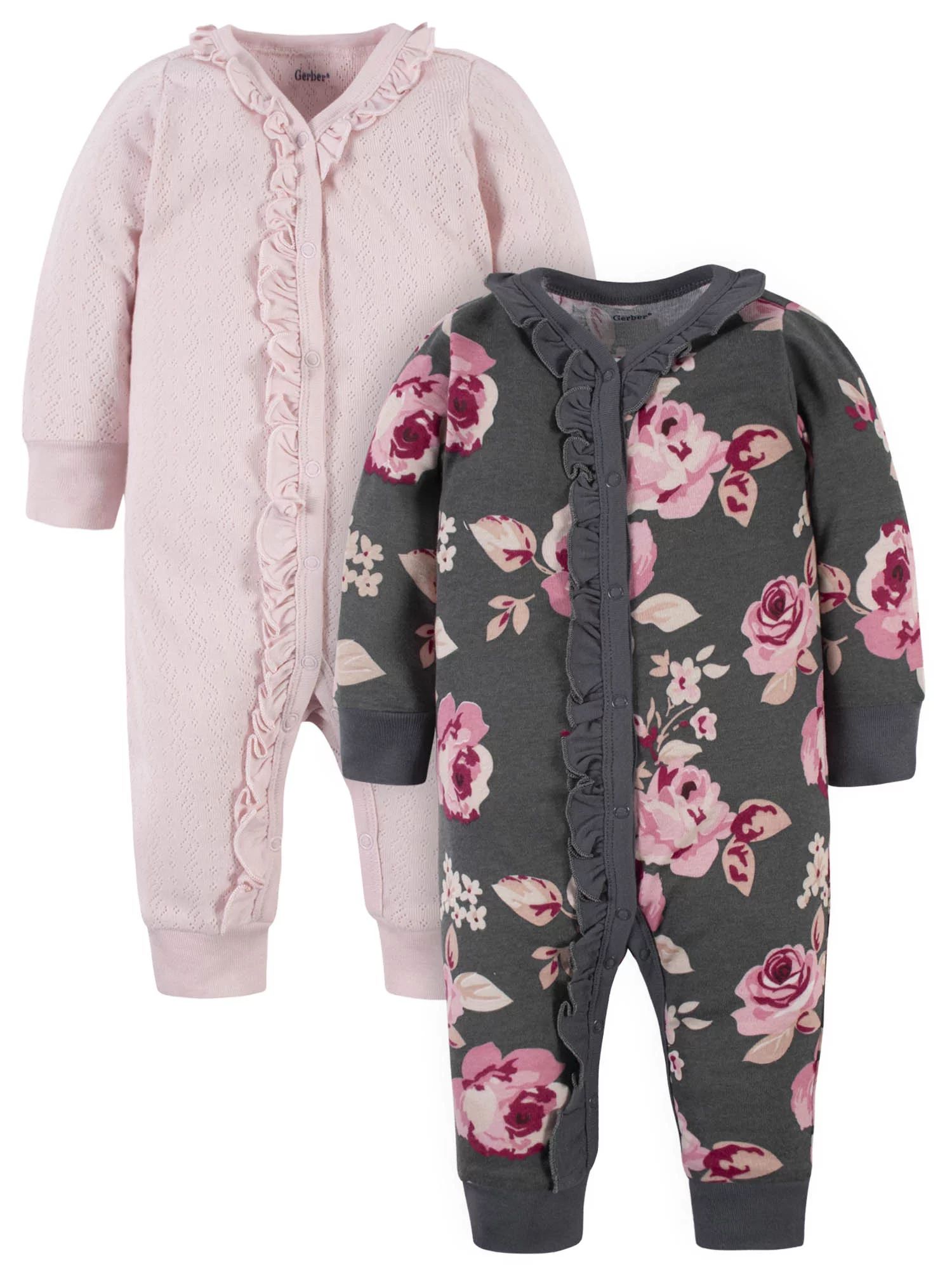 Modern Moments by Gerber Baby Girl Coveralls, 2 Pack (Newborn-12 M) | Walmart (US)