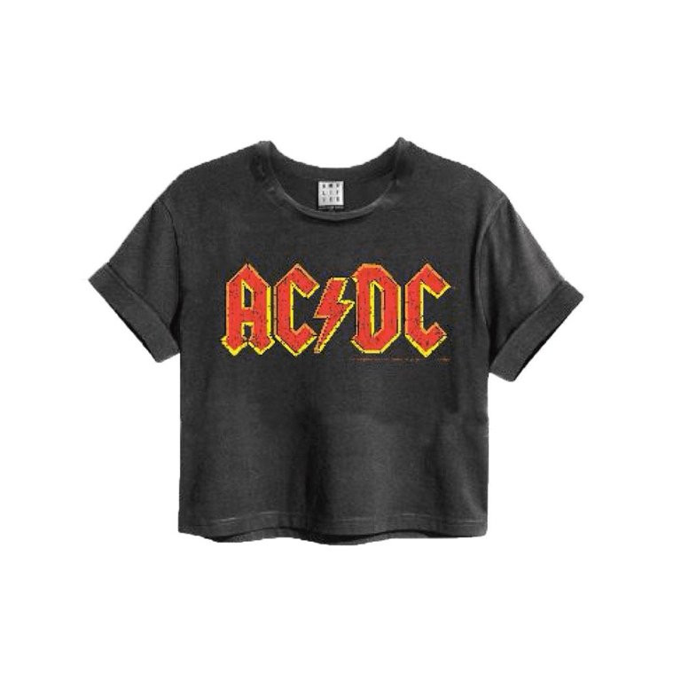 Amplified Womens AC/DC Logo Cropped T-Shirt | Walmart (US)