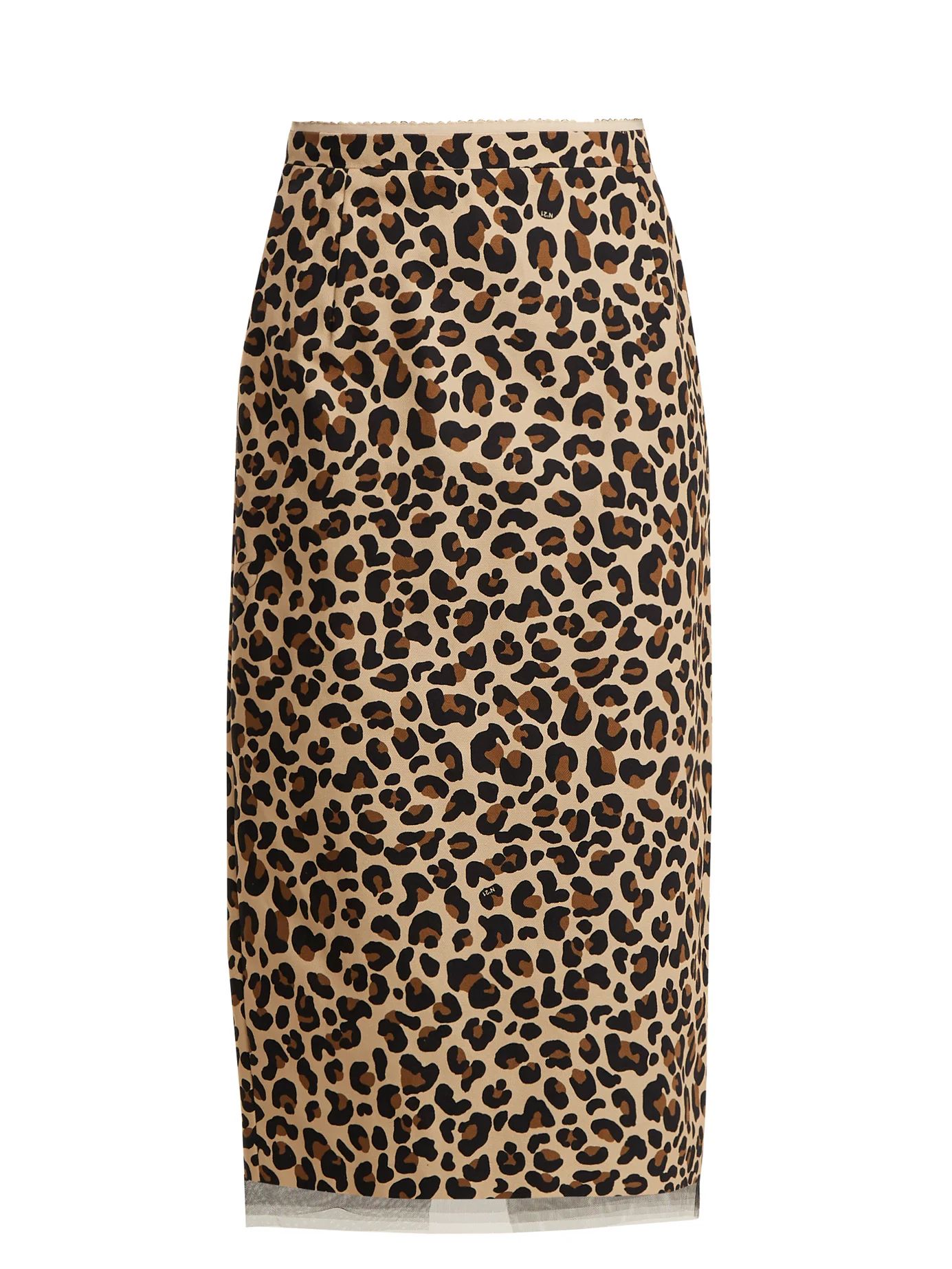 Leopard-print cotton-canvas pencil skirt | Matches (US)
