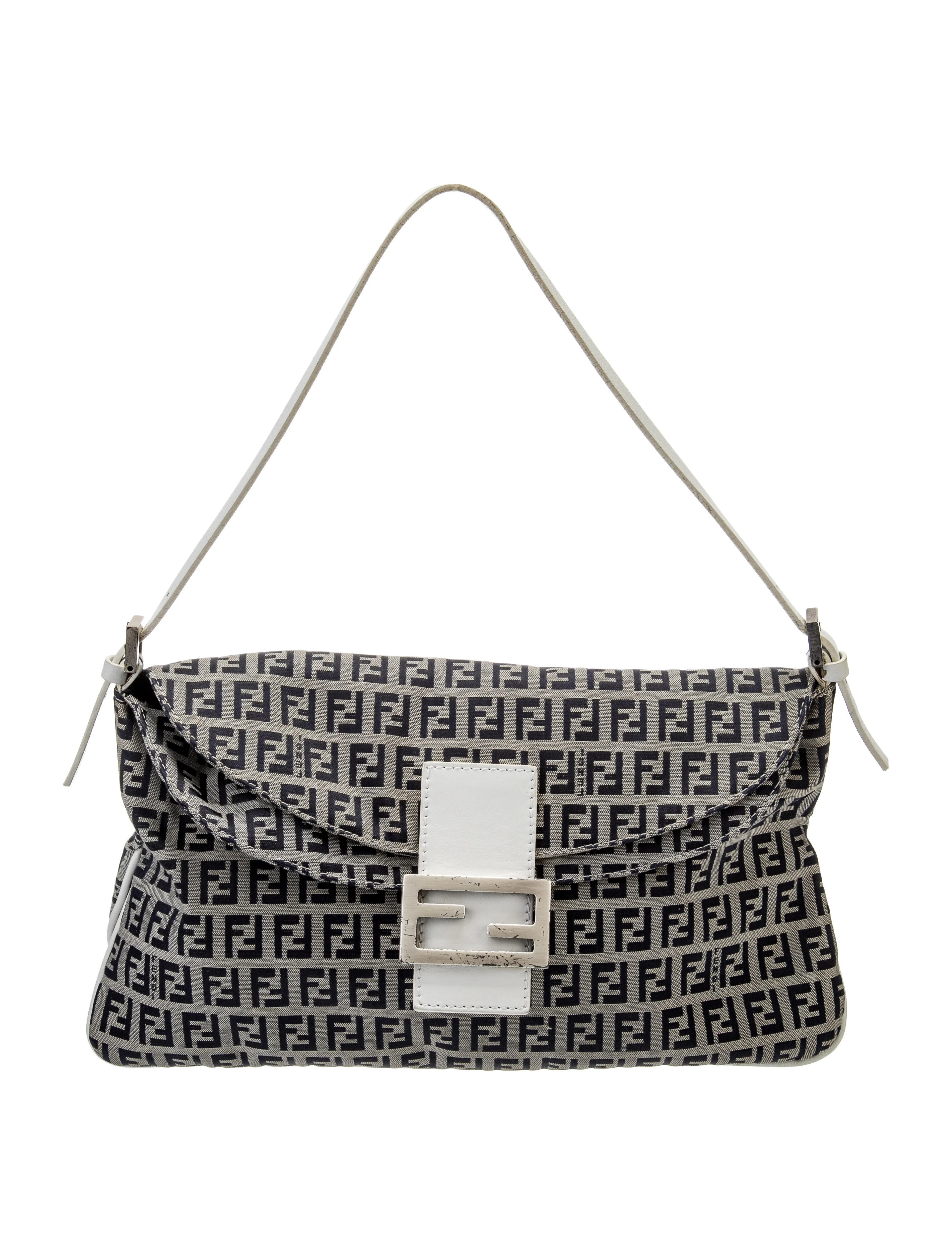 Leather-Trimmed Zucchino Double Flap Baguette | The RealReal