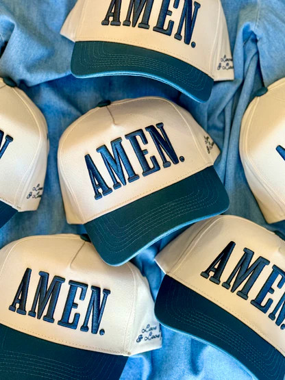 NEW!! AMEN. Slate Blue Vintage Trucker Hat | Glitzy Bella