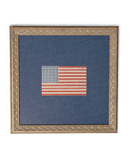 Made In Usa 16x16 Gingham Flag Wall Art In Francy Brass Frame | TJ Maxx