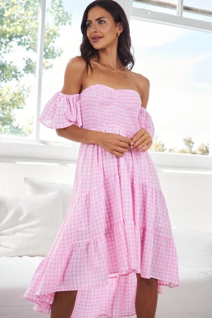 Marcie Dress - Pink Gingham | Esther & Co (AU)