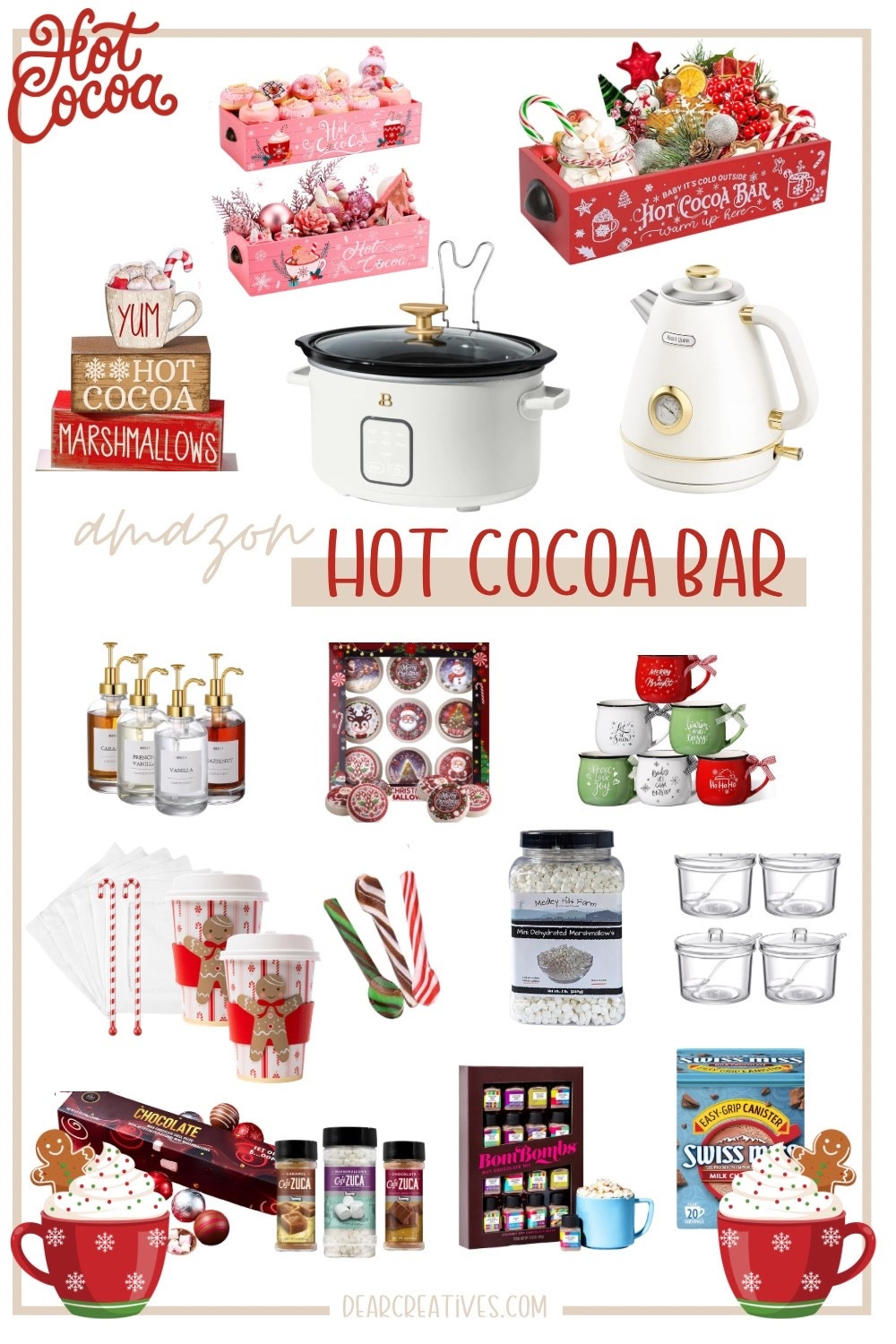 Have a fun, cozy, warm hot cocoa bar for the holidays or a winter gathering. #hotcocoabar #hotchocolatebar

#LTKHoliday #LTKHome #LTKSeasonal