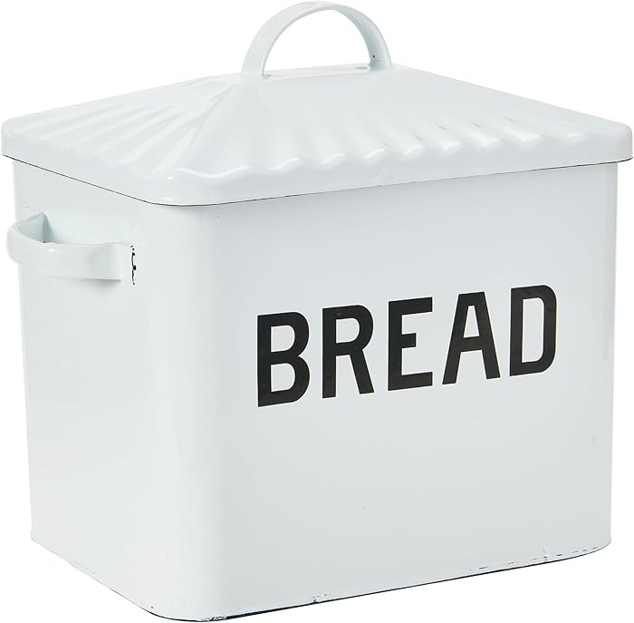 Creative Co-Op Distressed White Bread Box with Lid | Amazon (US)