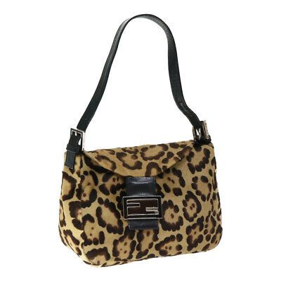 FENDI Leopard Mamma Baguette Shoulder Bag Harako leather Brown Auth yk8707  | eBay | eBay US