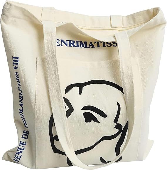 ZAIIVE Canvas Tote Bag for Women, Stylish Canvas Handbag Shoulder Tote Bag with Zipper, Cute Casu... | Amazon (US)
