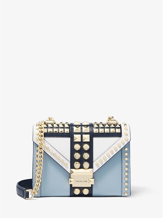 Whitney Small Studded Tri-Color Saffiano Leather Shoulder Bag | Michael Kors US