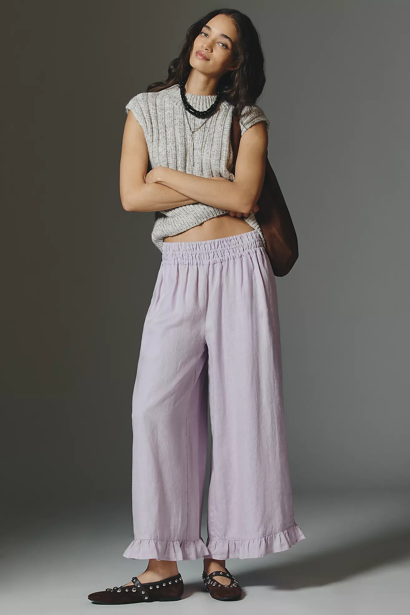 The Somerset Linen Petticoat Crop Pants | Anthropologie (US)
