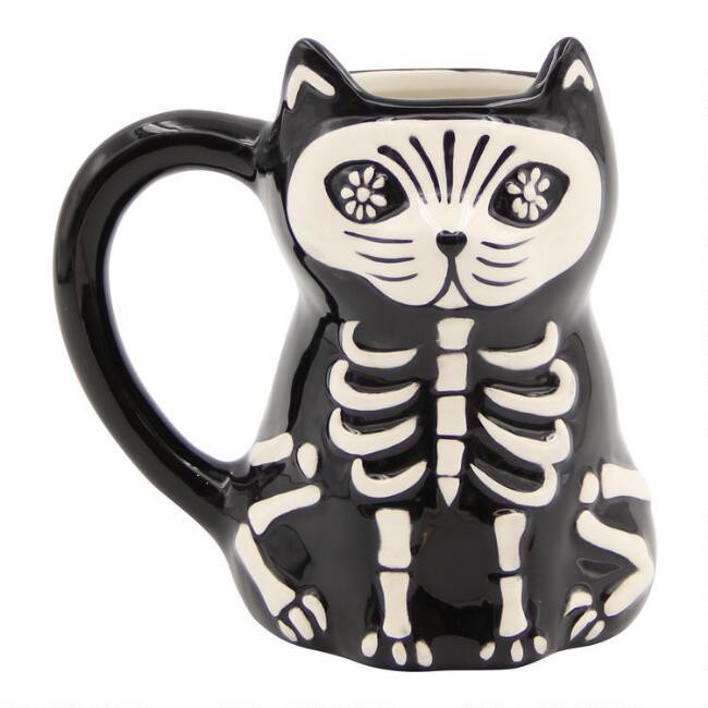 Black Cat Dia de Los Muertos Mug | World Market