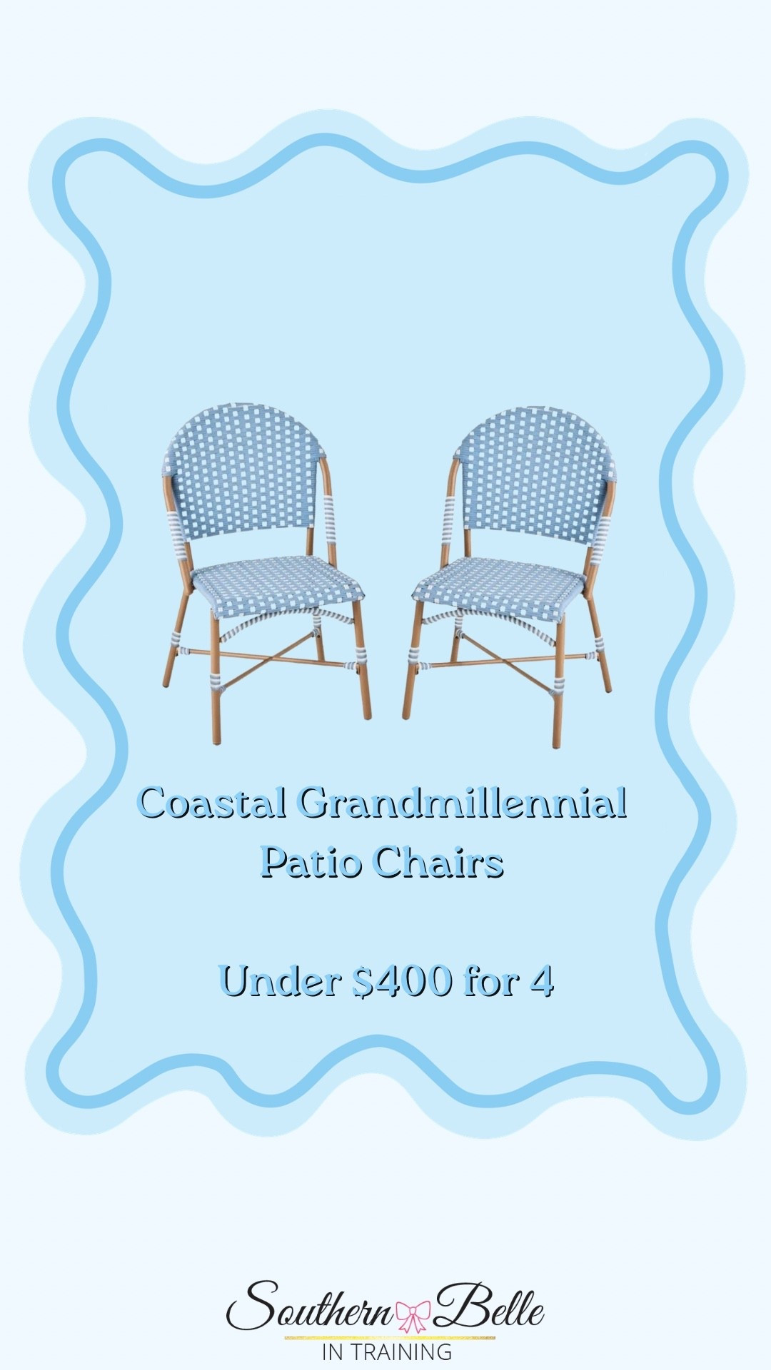 French Bistro Chairs || Blue and White Chairs || Coastal Grandmillennial || Affordable Patio Chairs || Patio Furniture 

#LTKHome