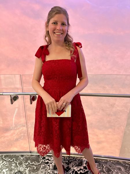 Red lace dress  