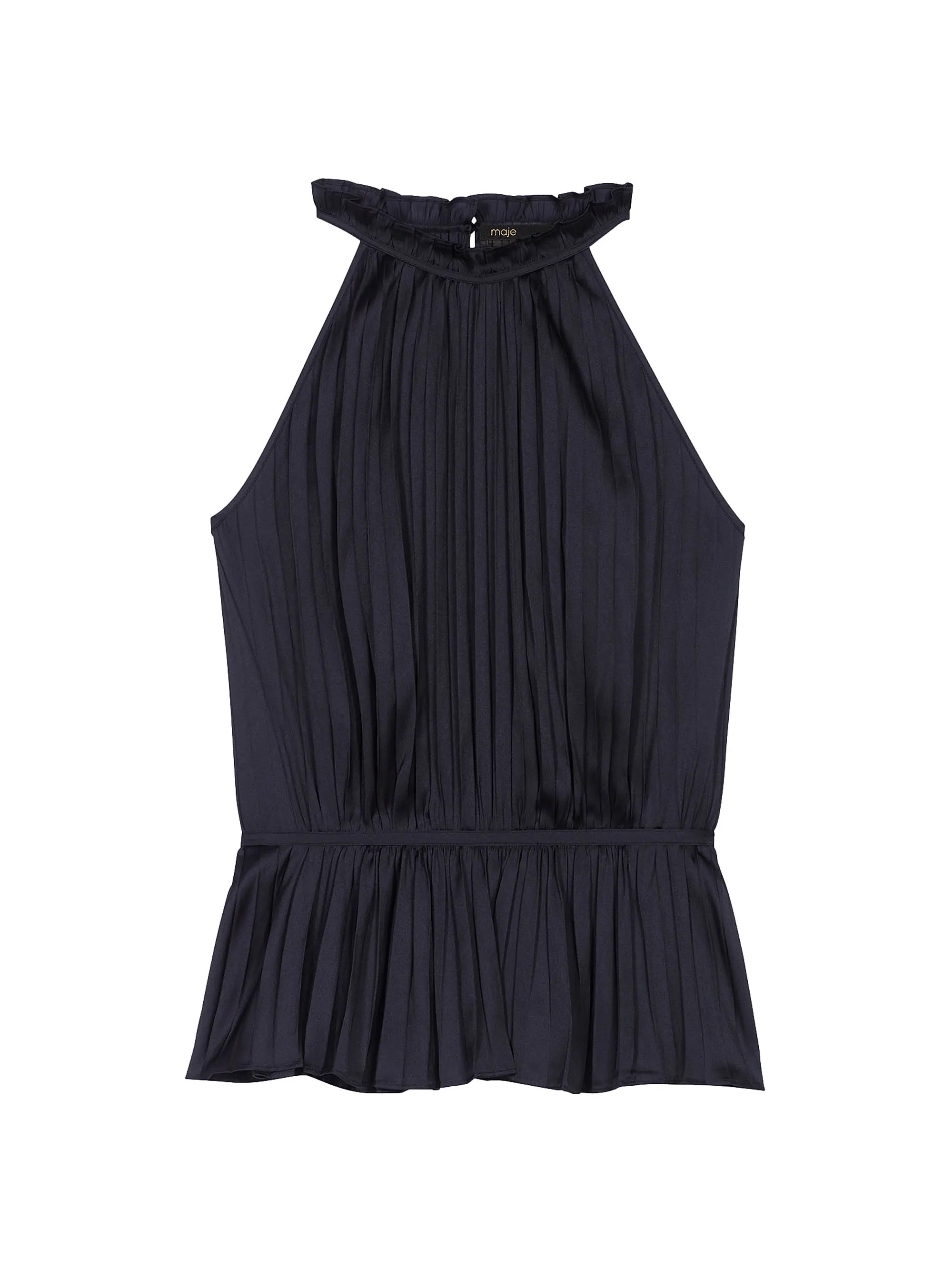 Pleated Satin Halter Top | Saks Fifth Avenue