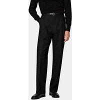 Suitsupply Black Wide Leg Straight Pants | Suitsupply (US)