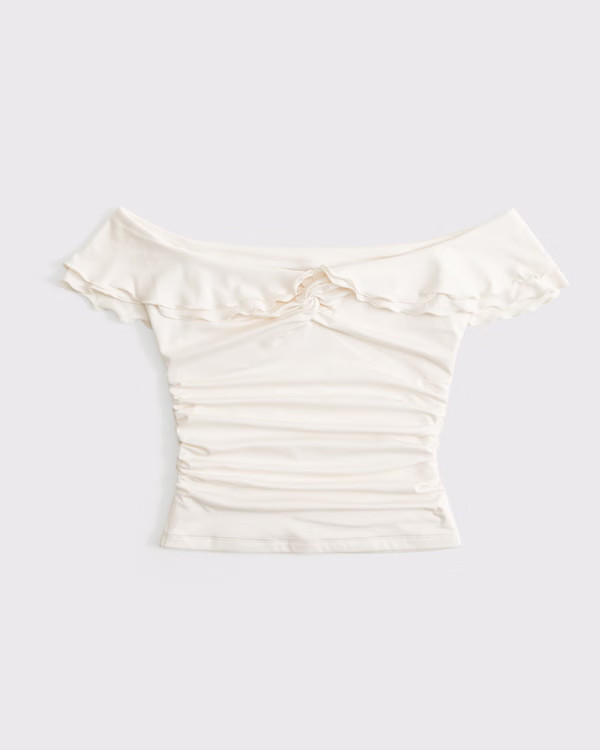 Off-The-Shoulder Ruffle Top | Abercrombie & Fitch (US)