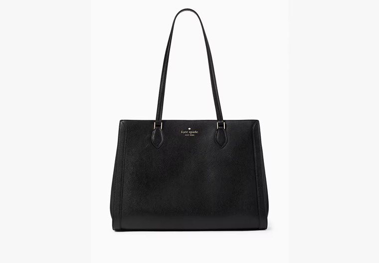 Kate Spade Madison Saffiano East West Leather Large Laptop Tote, Black | Kate Spade Outlet