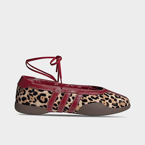 adidas Women's Originals Taekwondo Mei Ballet Leopard Print Casual Shoes in White/Off White/Team Victory Red Size: 9.5 | Finish Line (US)