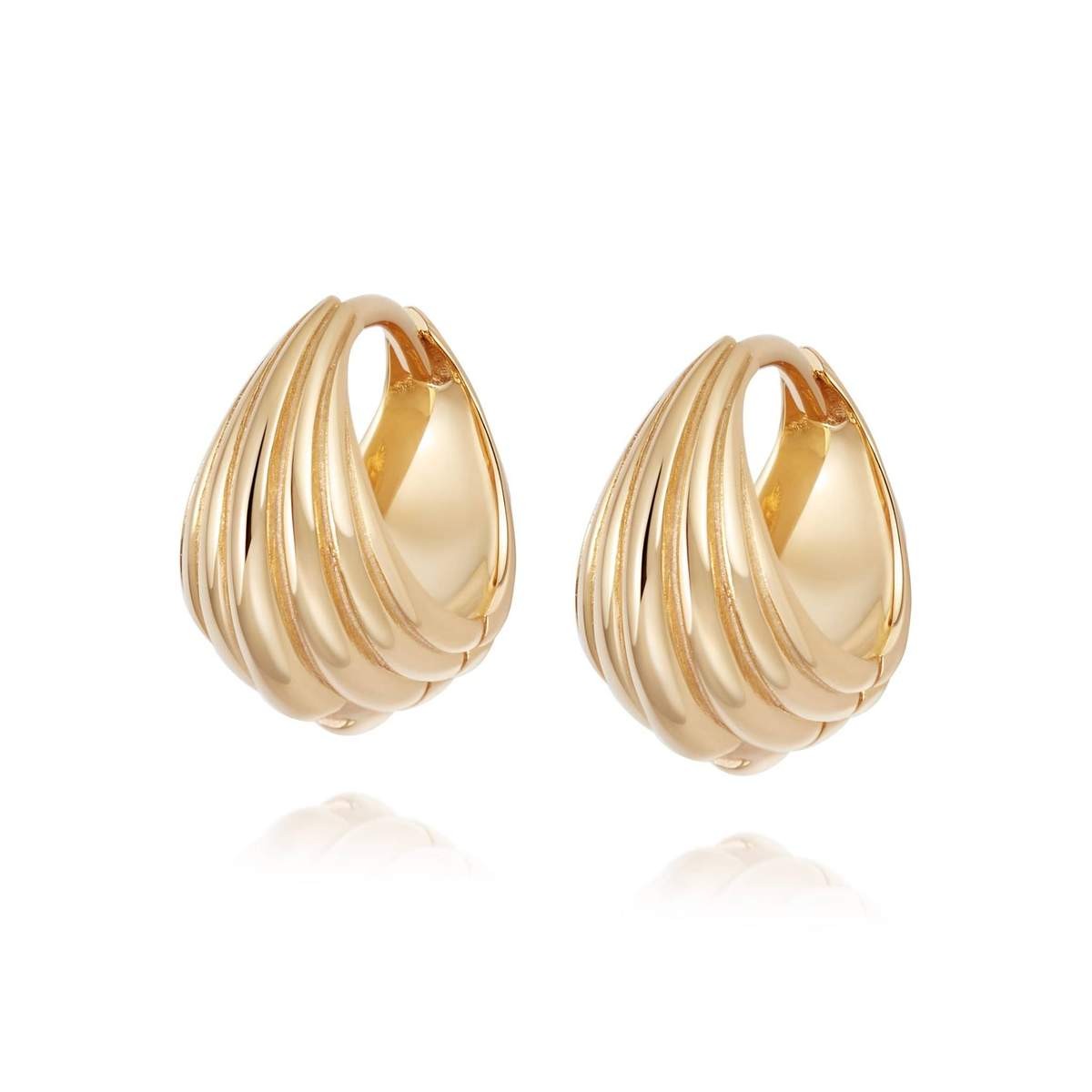 Palm Wrap Huggie Earrings 18ct Gold Plate | Daisy London Jewellery