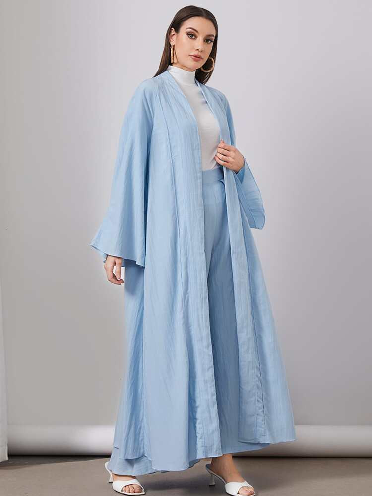 SHEIN Najma Raglan Sleeve Open Front Abaya | SHEIN