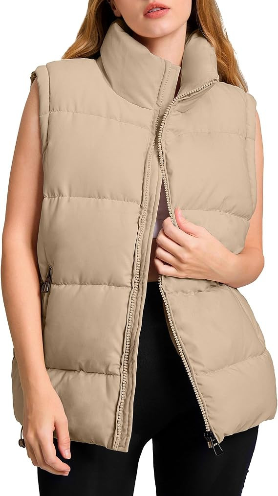Polu Womens Puffer Vest 2024 Oversized Lightweight Winter Sleeveless Zip Up Padded Stand Collar J... | Amazon (CA)