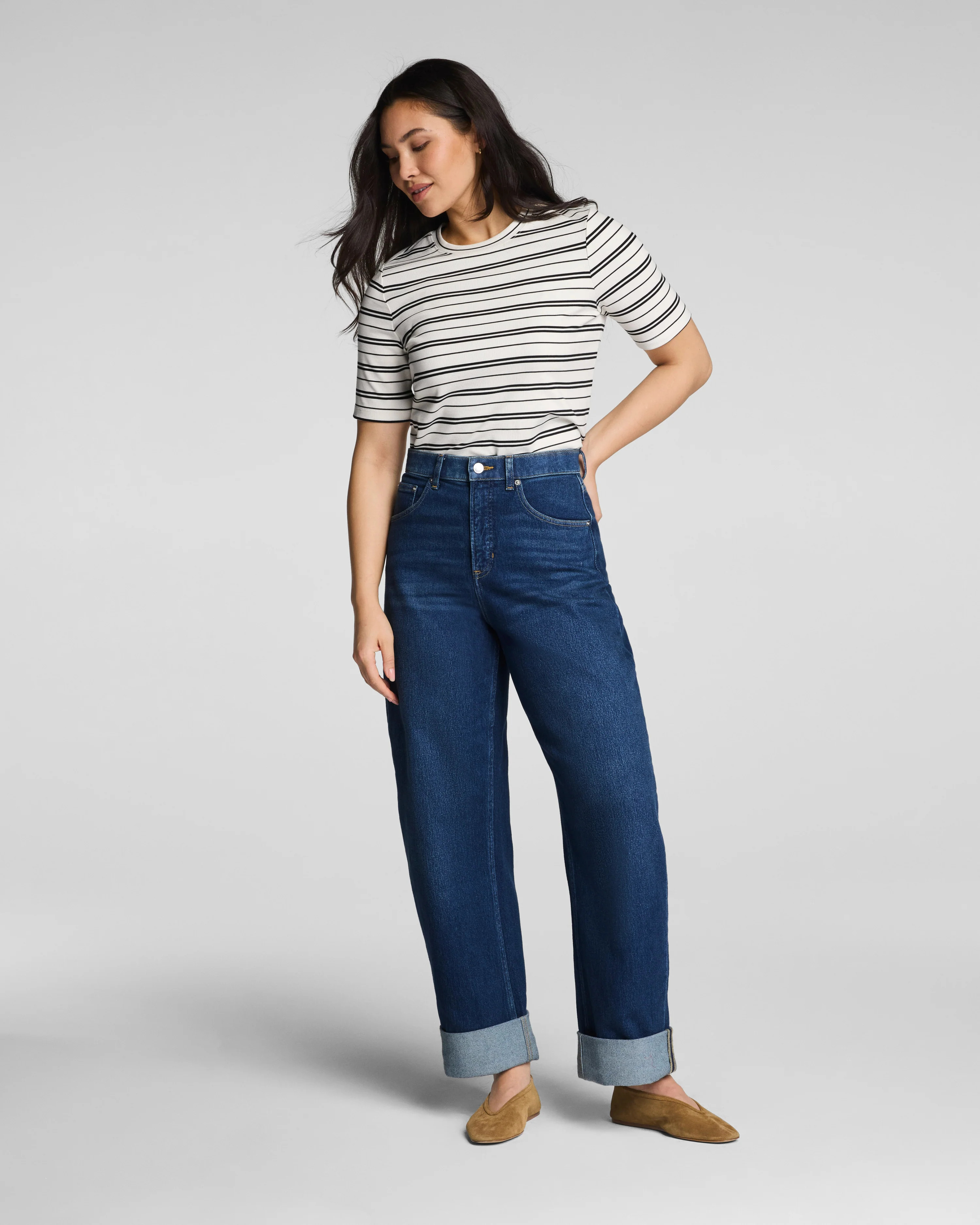 SPANX® Ribbed Knit Crewneck Tee | Spanx