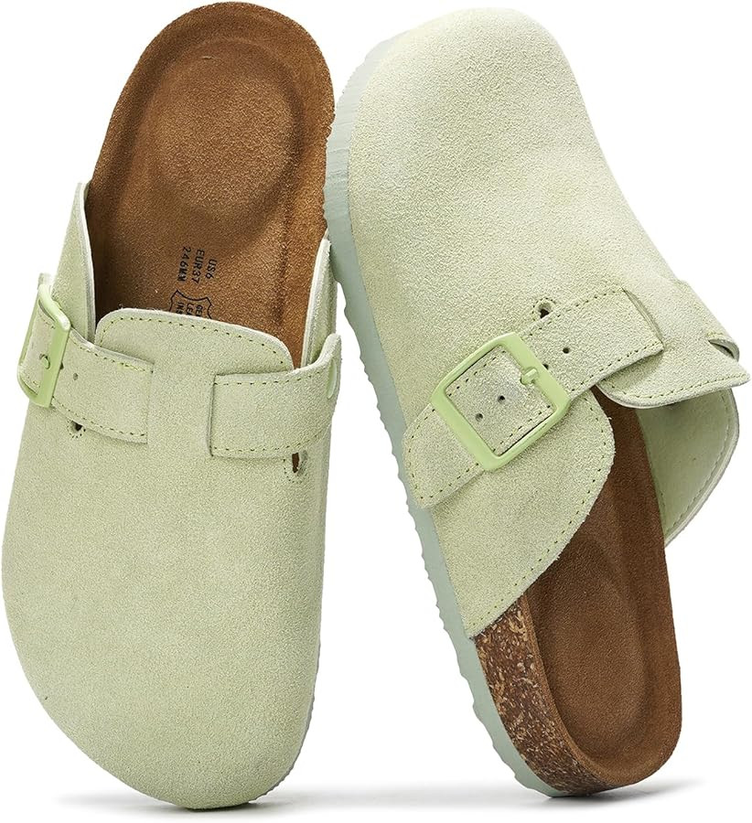 Project Cloud 100% Genuine Leather Footbed Clogs for Women - Memory Foam Arch Support Slippers fo... | Amazon (US)