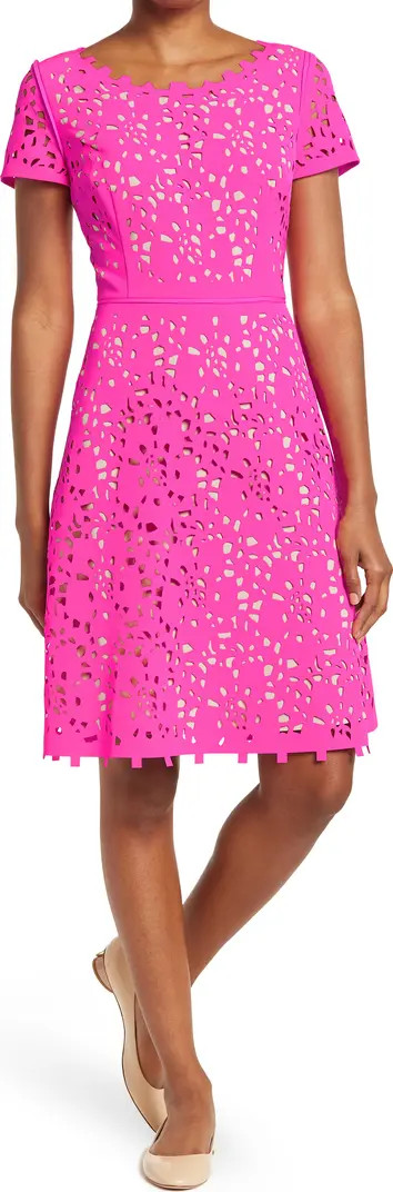 Laser Cutout Short Sleeve Dress | Nordstrom Rack