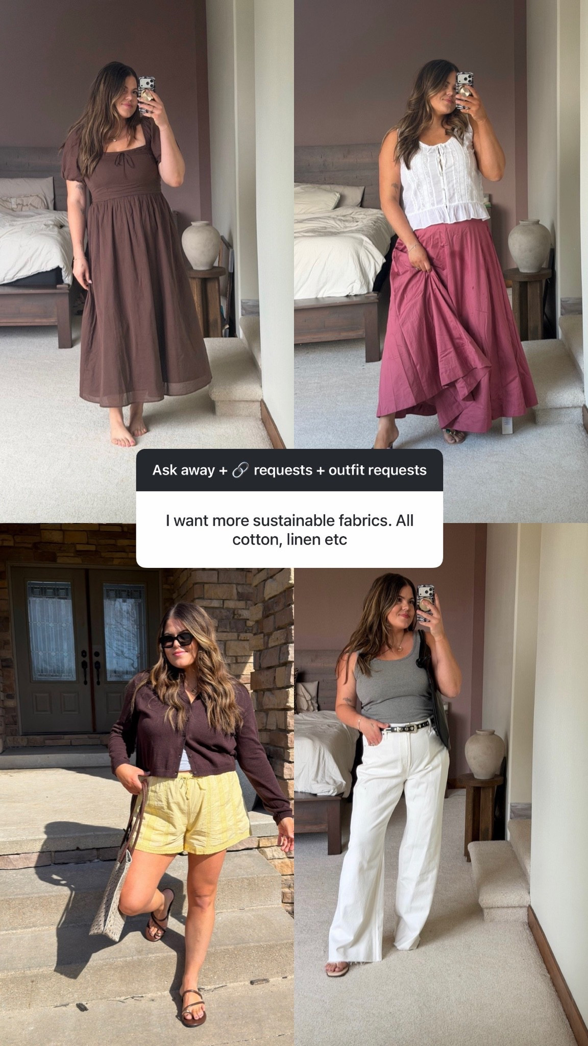 Cotton outfits // sustainable fashion for spring!

Brown cotton dress Abercrombie size xl
Cotton skirt size xl and dainty white tank top size large
Cotton shorts from Abercrombie size large
White jeans Abercrombie distressed hem size 32
Midsize, size 12, size 14

#LTKmomlife #LTKootd #LTKxMadewell