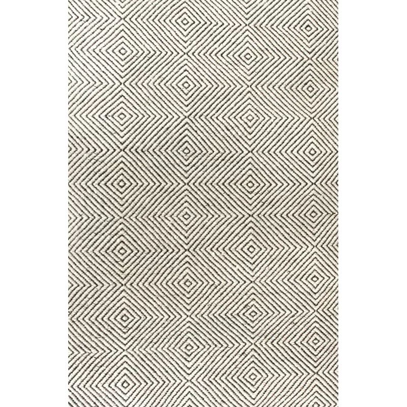 Portageville Geometric Handmade Tufted Wool Ivory/Black Rug | Wayfair North America