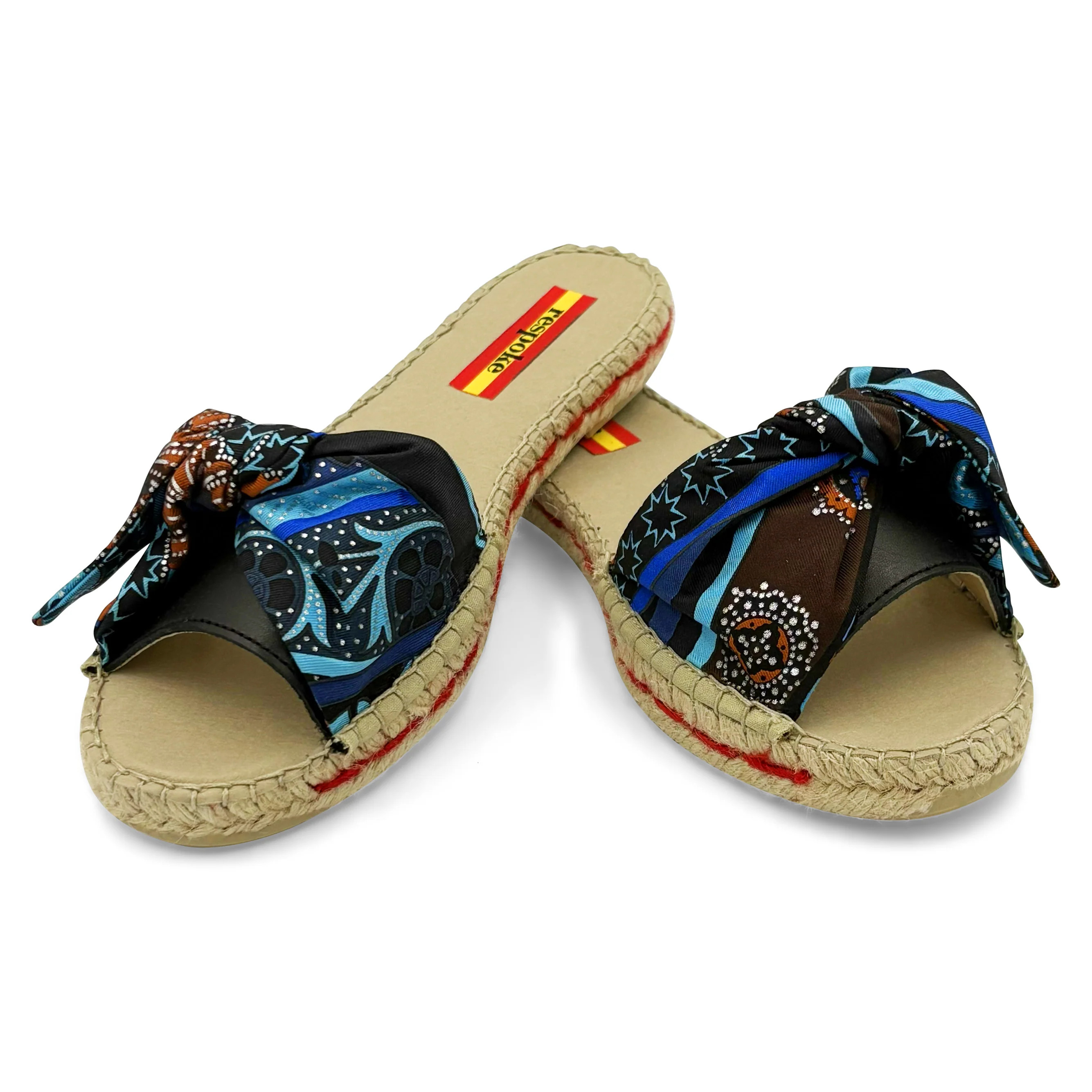 NIRVANA Blue Bow Slide Espadrilles | Respoke