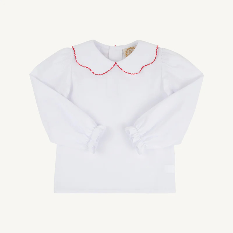 Emma's Top & Onesie - Worth Avenue White with Richmond Red | The Beaufort Bonnet Company