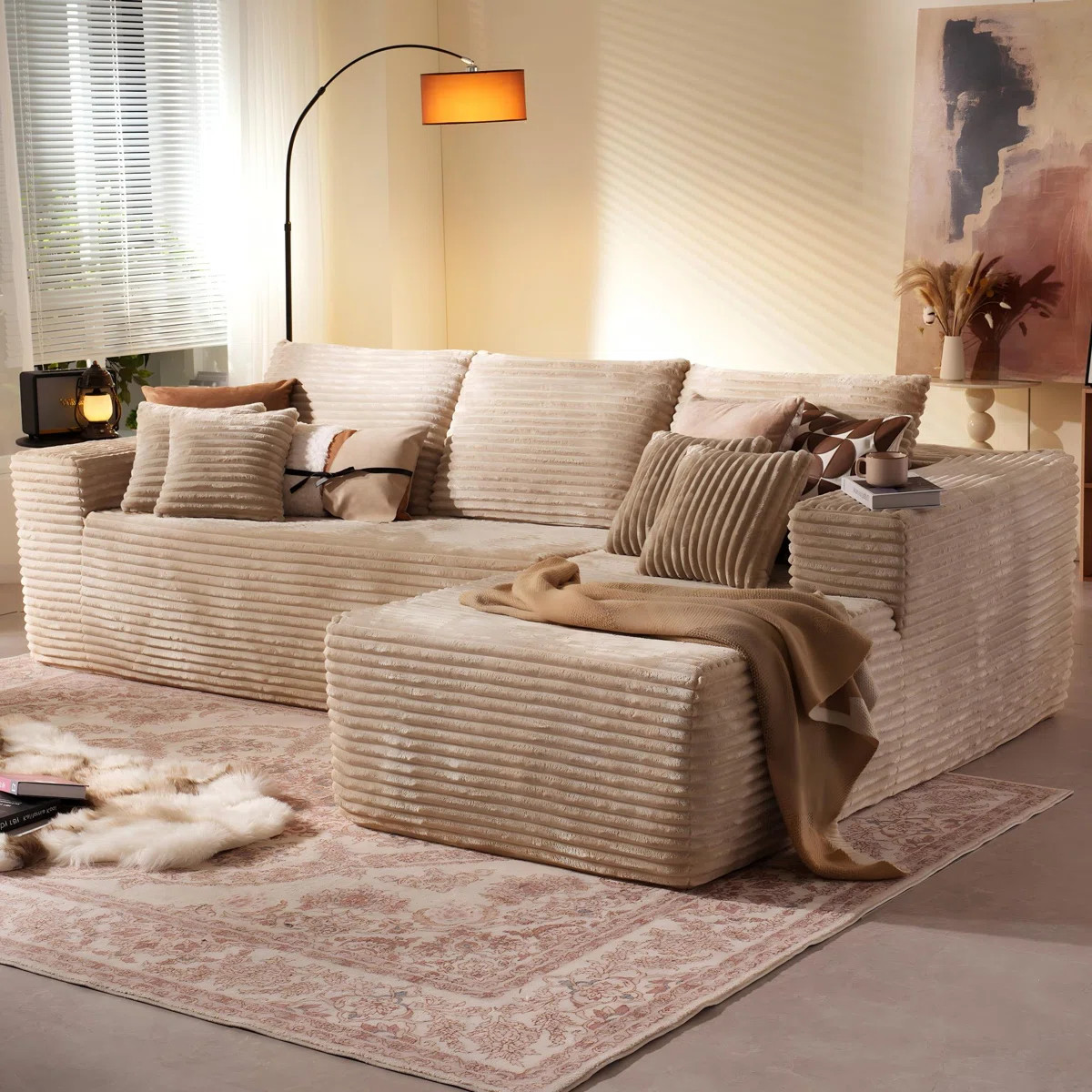 Fontanez 2 - Piece Corduroy Sectional - No Assembly Required | Wayfair North America