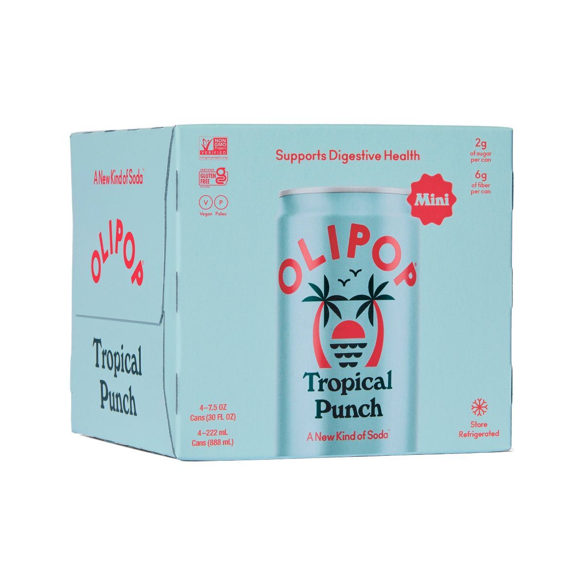 OLIPOP Tropical Punch Prebiotic Soda - 4ct/7.5 fl oz | Target