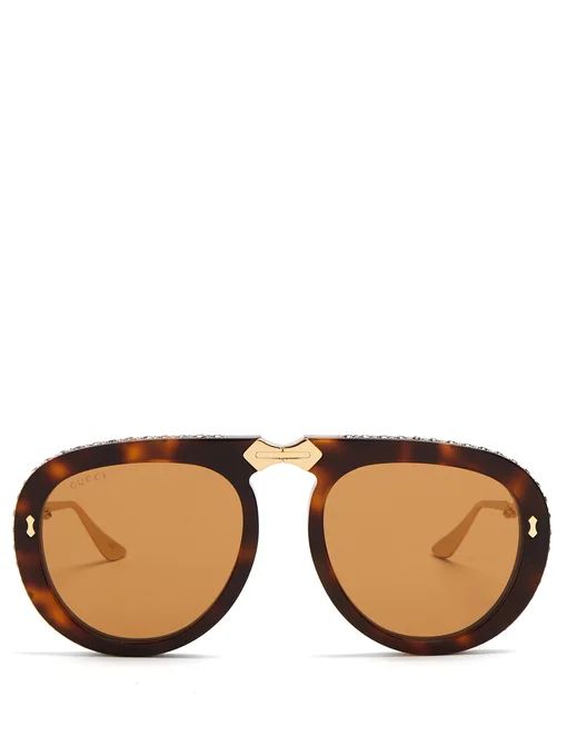 Round-frame foldable acetate sunglasses | Gucci | Matches (US)