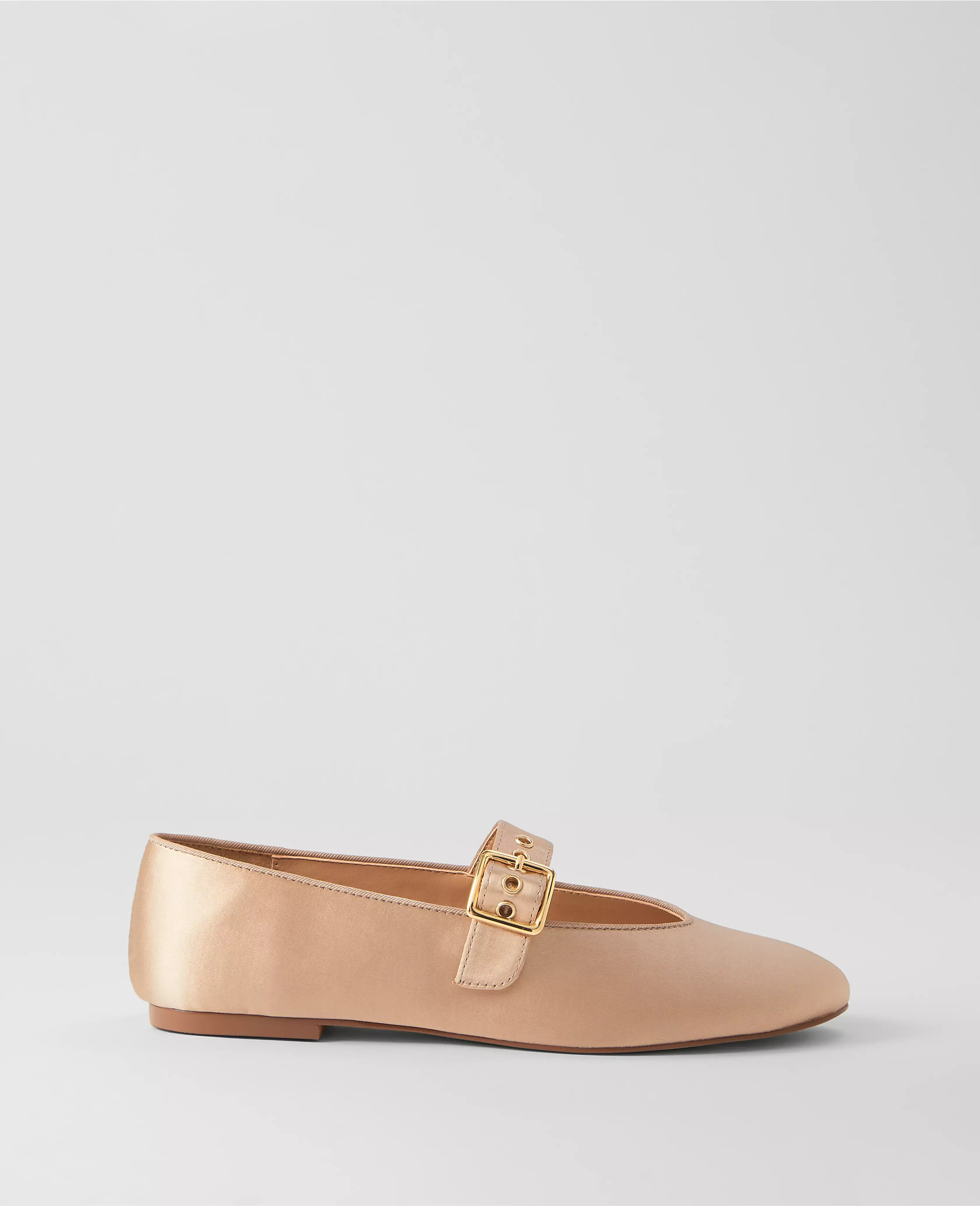 Buckle Mary Jane Satin Flat | Ann Taylor (US)