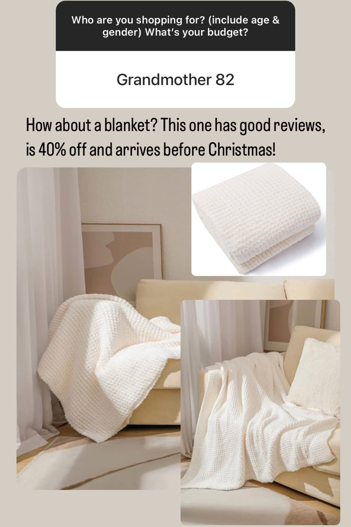 This blanket is 40% off and has really good reviews! Perfect last minute gift with fast Amazon shipping. 

#LTKHoliday #LTKsalealert #LTKGiftGuide
