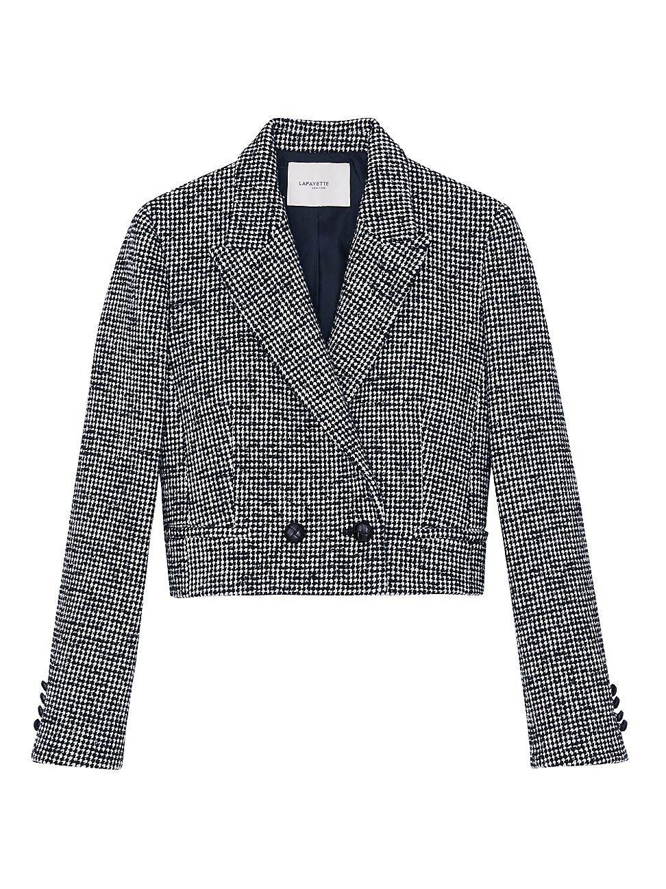 Women's Cropped Houndstooth Jacket - Black Multi - Size 8 | Saks Fifth Avenue