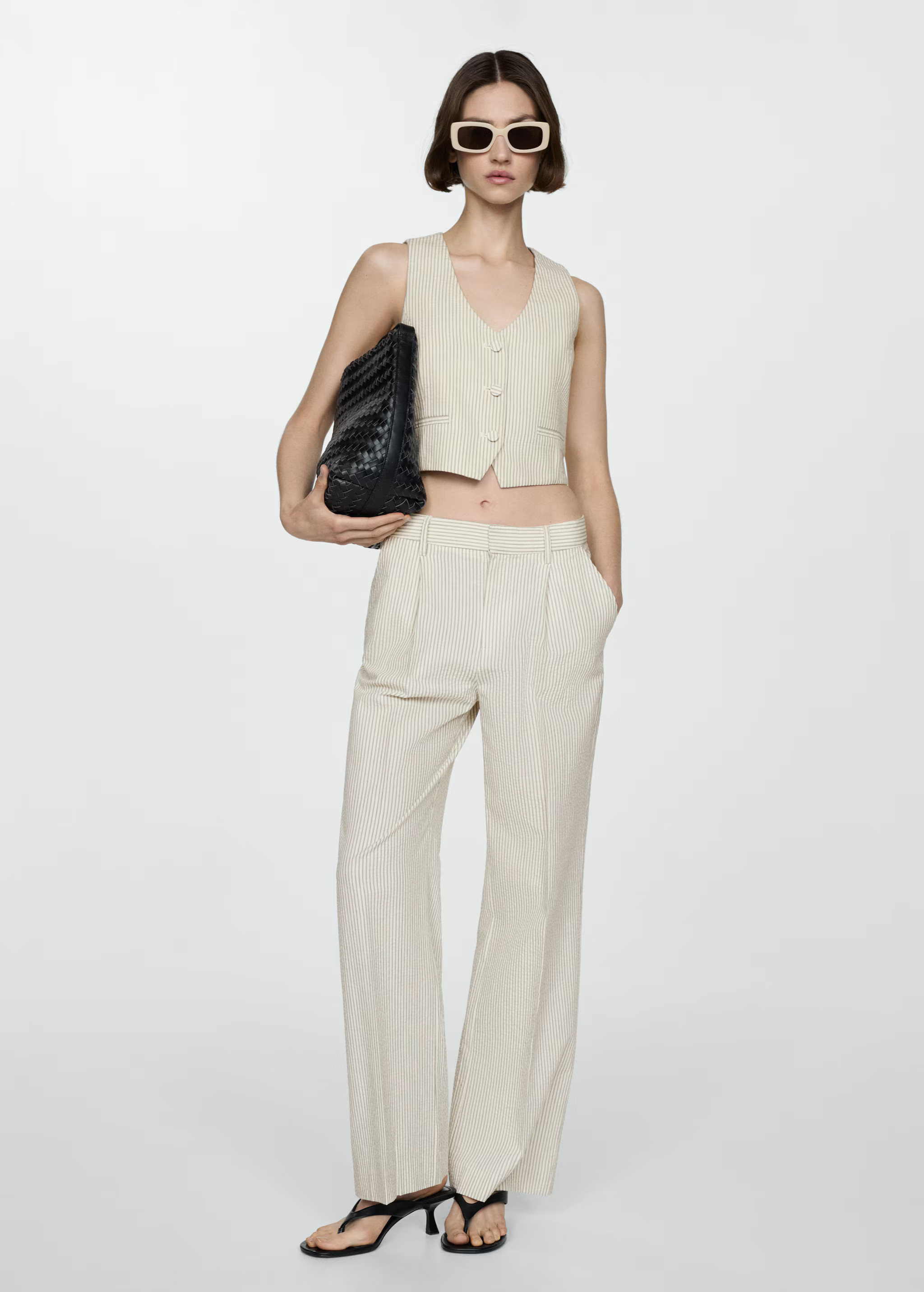 Striped gilet - Women | MANGO USA | Mango (US/MX/AU)