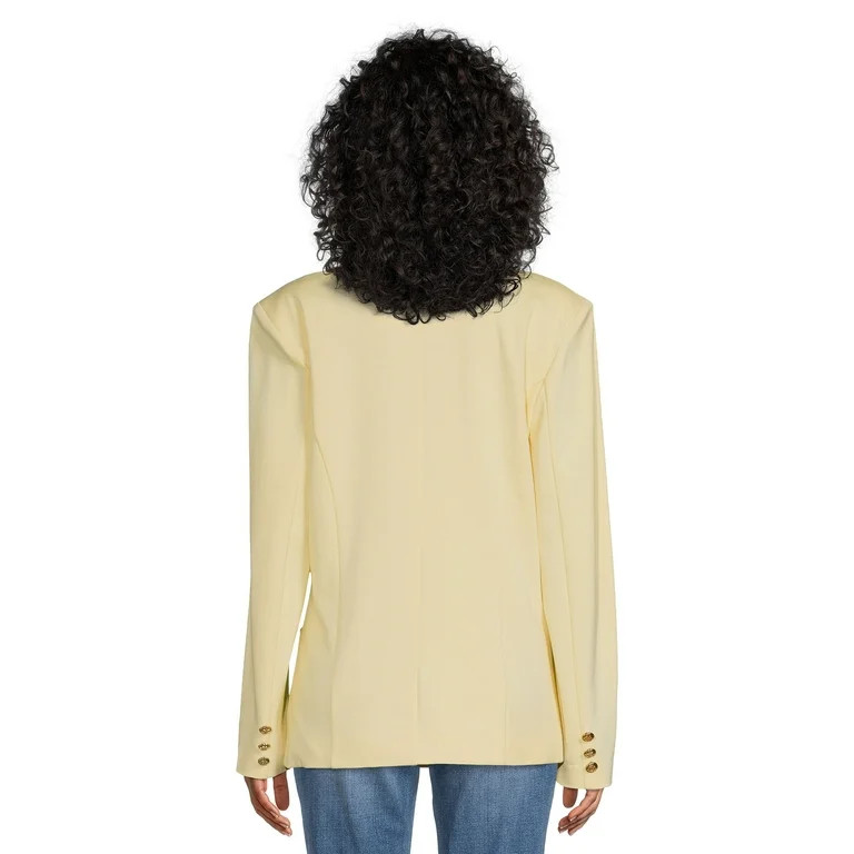 Attitude Unknown Women's and Women's Plus Double Breasted Blazer with Metallic Buttons | Walmart (US)