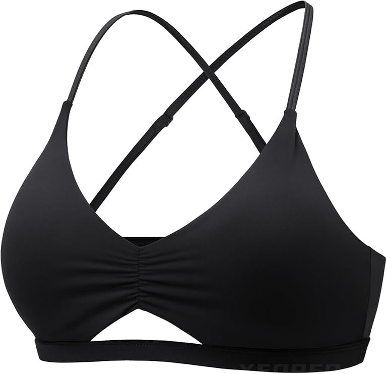 YEOREO Women's Sports Bras Chilene Strappy Criss Cross Open Back Low Impact Removable Cups Gym Yo... | Amazon (US)