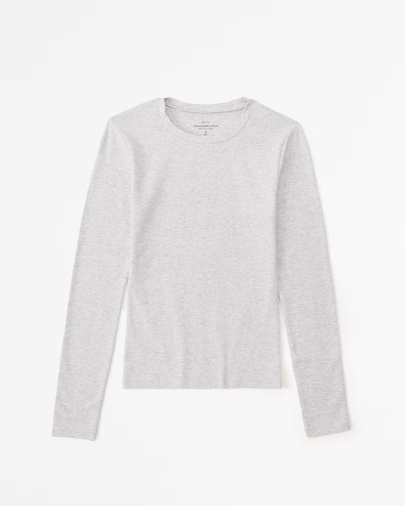 Women's Essential Long-Sleeve Tuckable Baby Tee | Women's Tops | Abercrombie.com | Abercrombie & Fitch (US)
