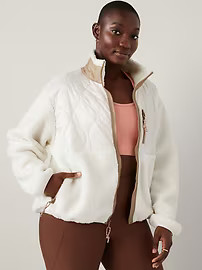 Quilted Hybrid Sherpa Jacket for Women. | Old Navy (US)