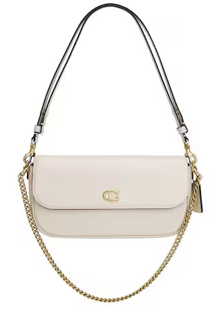 Coach Refined Calf Leather Essential Flap Chain in Chalk from Revolve.com | Revolve Clothing (Global)