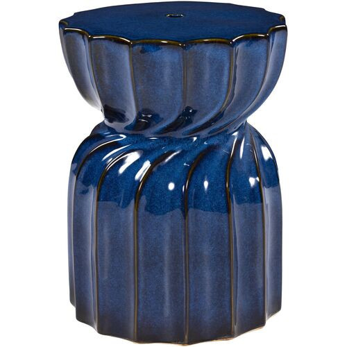 Sira 18" Ceramic Garden Stool | Perch Stool, Outdoor Stool, Patio Stool - Blue | One Kings Lane