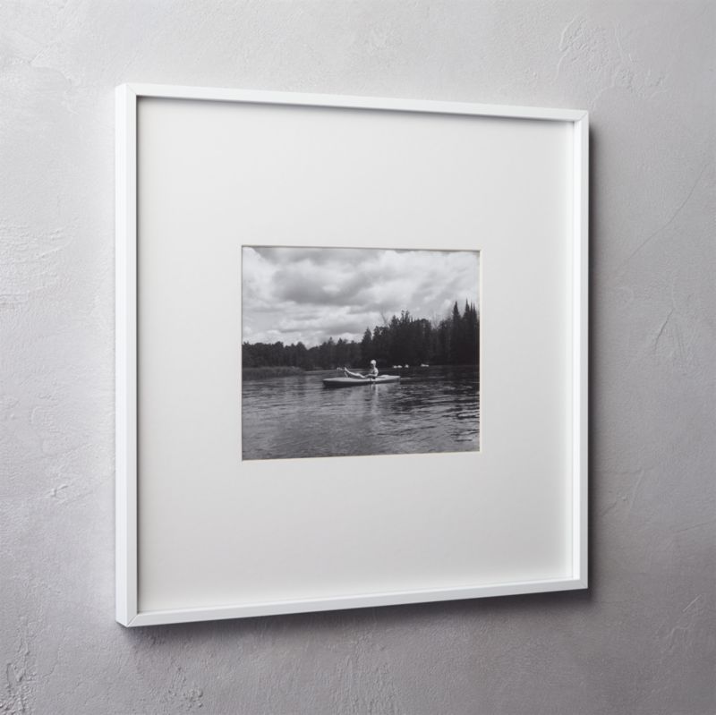 Gallery White Modern Picture Frame with White Mat 8"x10" + Reviews | CB2 | CB2