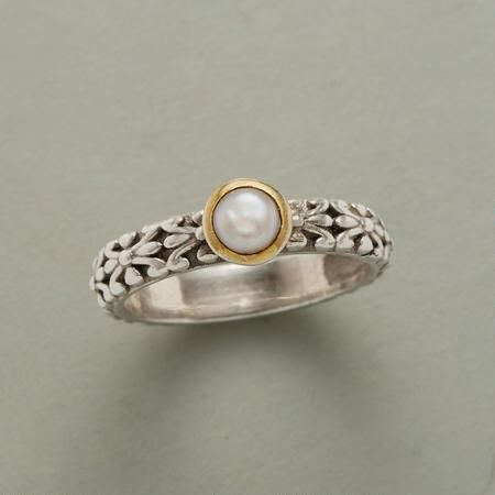 golden corona pearl ring | Sundance Catalog
