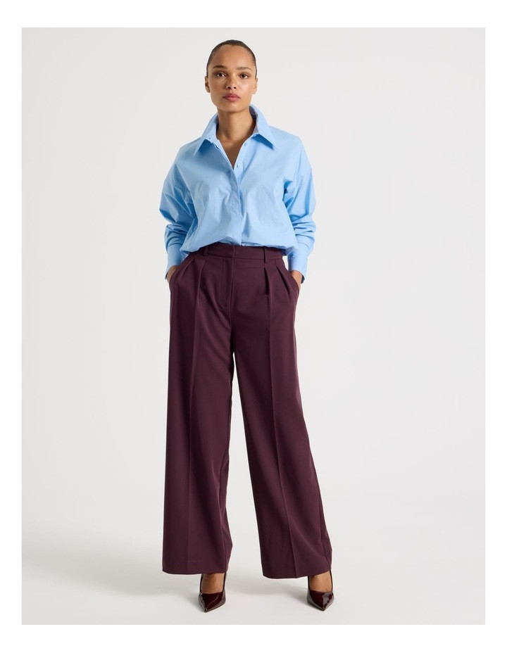 Blaq Double Pleat Wide Pants in Wine 12 | Myer