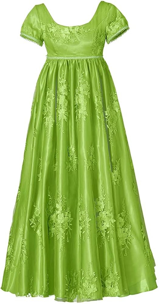 MyheroCos Penelope Featherington Costume Dress Regency Dress Women's Green Tea Gown Dress | Amazon (US)