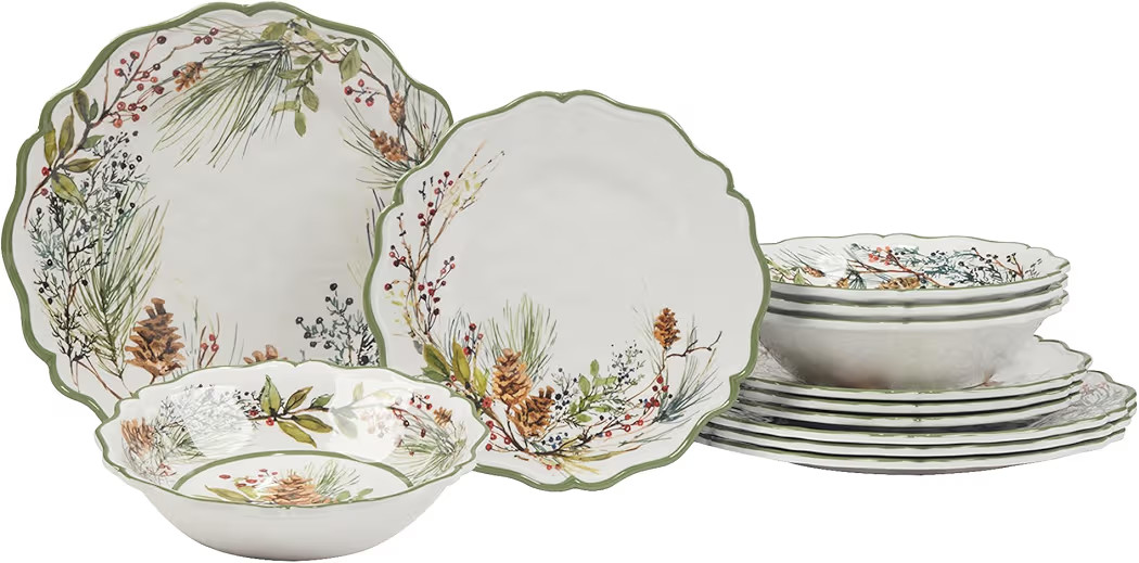 Certified International Winter Forest 12 Pc Dinnerware Set, Service for 4 | Amazon (US)