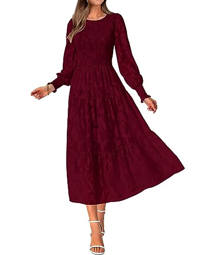BTFBM Wedding Guest Dresses for Women Spring Fashion 2026 Casual Long Sleeve Floral Maxi Boho Hom... | Amazon (US)